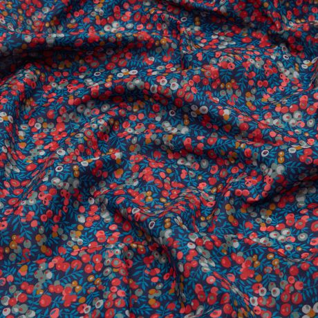 Liberty Fabrics - Tana Lawn - motif : wiltshire tons bleu foncé (prix pour 10cm)