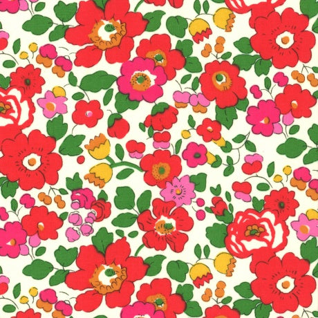 Liberty Fabrics - Tana Lawn - motif : Betsy tons orangés (prix pour 10cm)