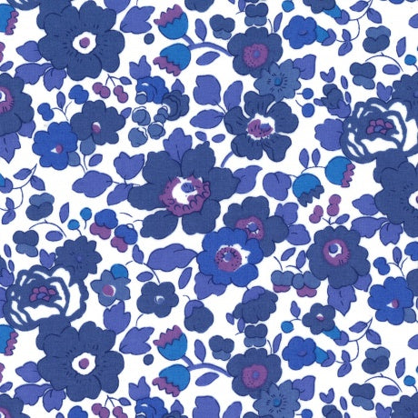 Liberty Fabrics - Tana Lawn - motif : Betsy tons bleus (prix pour 10cm)