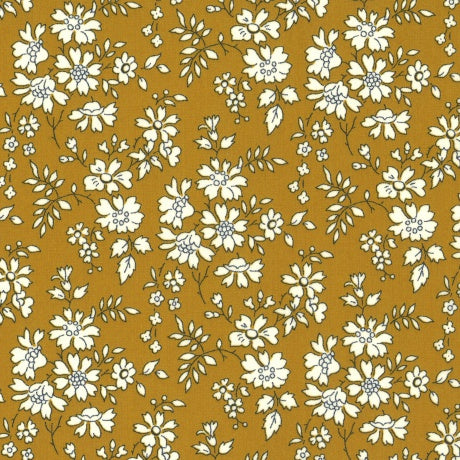 Liberty Fabrics - Tana Lawn - motif : Capel ton moutarde (prix pour 10cm)