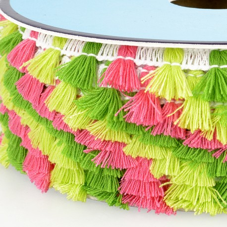 Ruban à Franges Pailletées Let's Style - 5 Mètres - Pour Costumes, Robes, Décoration DIY - Rose