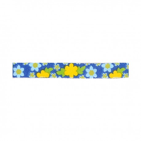 Lot De Galons Vintage – Fleurs Vichy Bleu (167) – Ruban Ancien