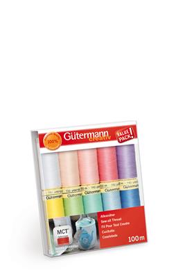 Set de fils Gütermann - coloris pastel 10X100m (prix pour le set)