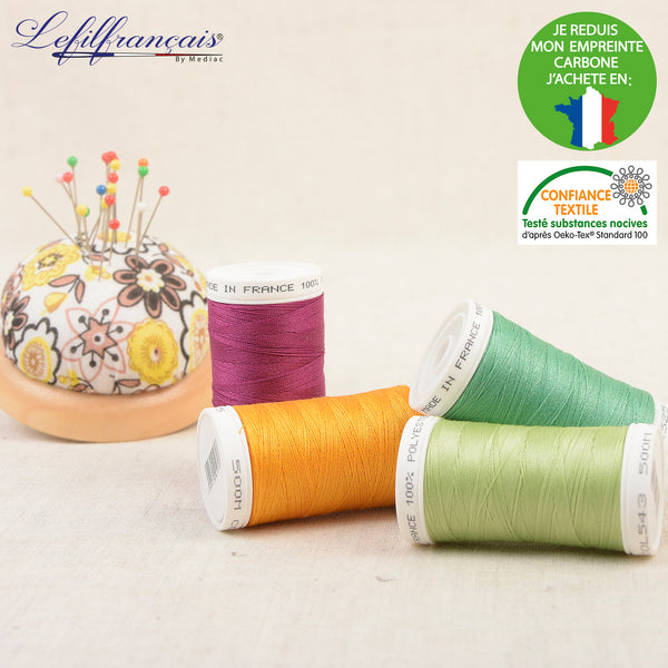 Fil universel / standard à coudre de la marque Le fils français (bobine de 500m)