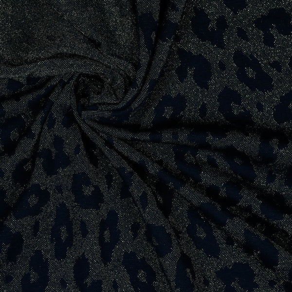 Maille tricotée léo lurex - bleu marine (prix pour 10cm)