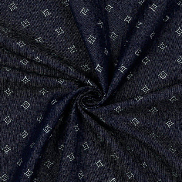 Coupon de 3m de popeline 100% coton " toile denim square" certifié oeko-tex