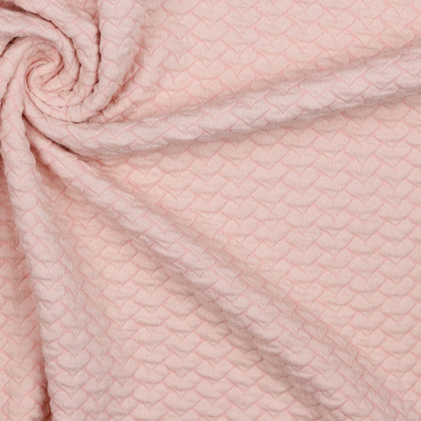 Coupon de 3m de jersey jacquard rose pâle