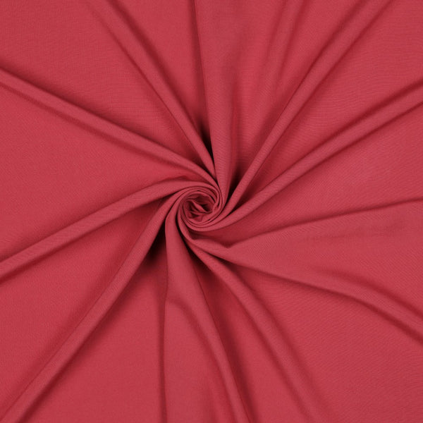Popeline de viscose unie - rouge doux 07 - certifiée  Eco-Vero (Prix pour 10cm)