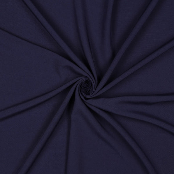 Popeline de viscose unie - bleu marine 09 - certifiée  Eco-Vero (Prix pour 10cm)