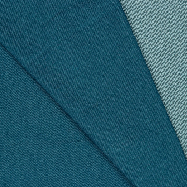 Coupon de 90cm de Denim / Jean's - 65% coton - 33% polyester - 2% élasthanne - bleu pétrole