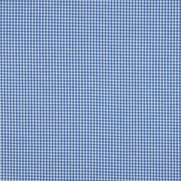 Popeline 100% coton mini vichy bleu roi certifié oeko-tex (prix pour 10cm)