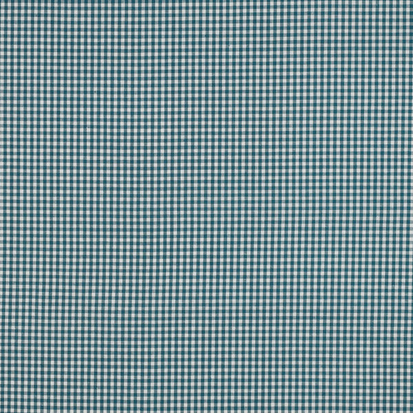 Popeline 100% coton mini vichy pétrole certifié oeko-tex (prix pour 10cm)