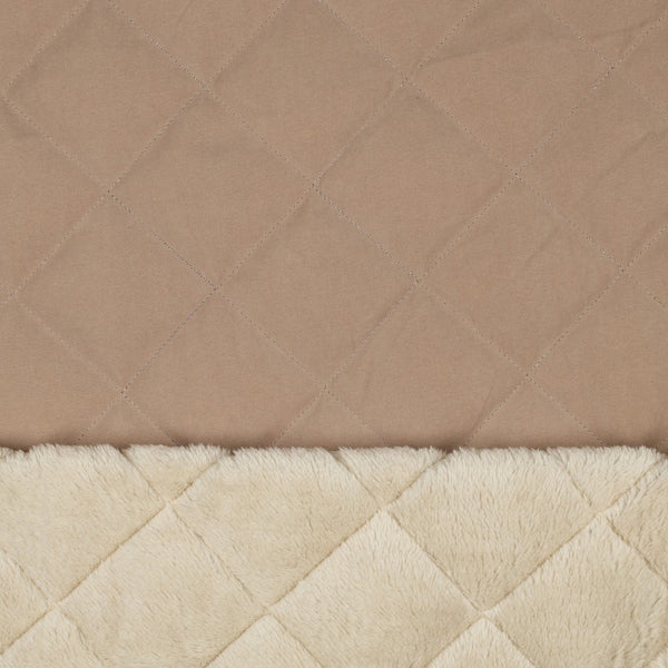 Doudoune / Stepped / tissu matelassé fausse fourrure cappuccino (prix pour 10cm)