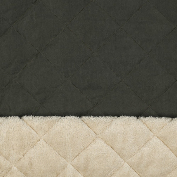 Doudoune / Stepped / tissu matelassé fausse fourrure pickle (prix pour 10cm)