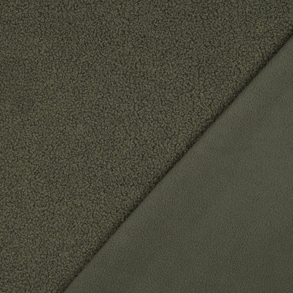 Teddy fleece double face - vert 011 (prix pour 10cm)
