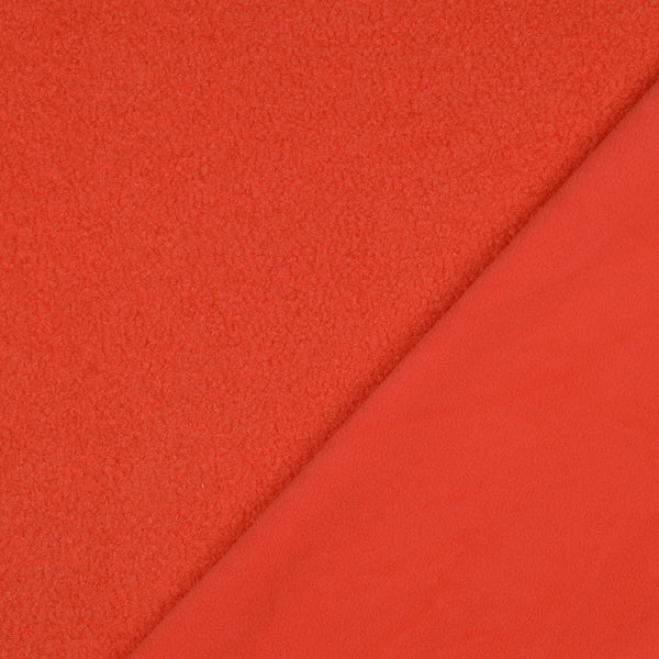 Teddy fleece double face - tangerine 014 (prix pour 10cm)