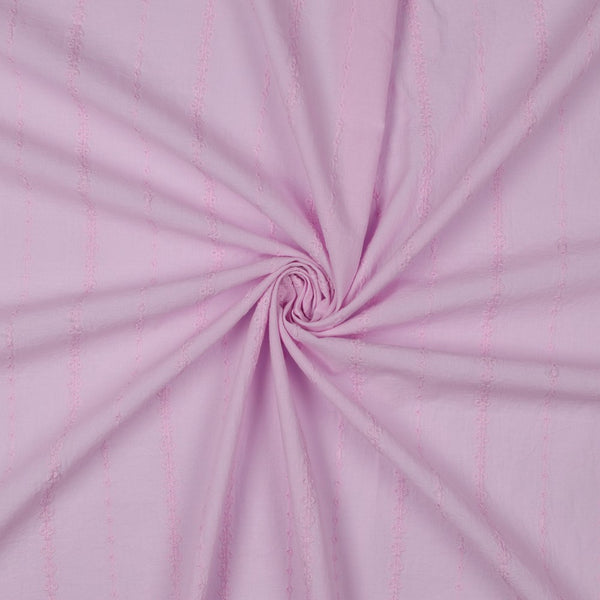 Voile de coton lignes brodées - fond lilas - certifié oeko-tex (prix pour 10cm)