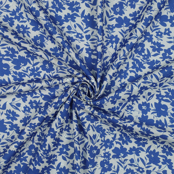 Voile de coton brodé "Danse fleurie" (prix pour 10cm)