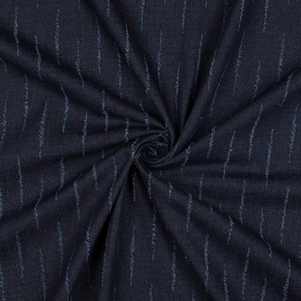 Superbe jacquard jeans indigo "gouttes de pluie" (prix pour 10cm)
