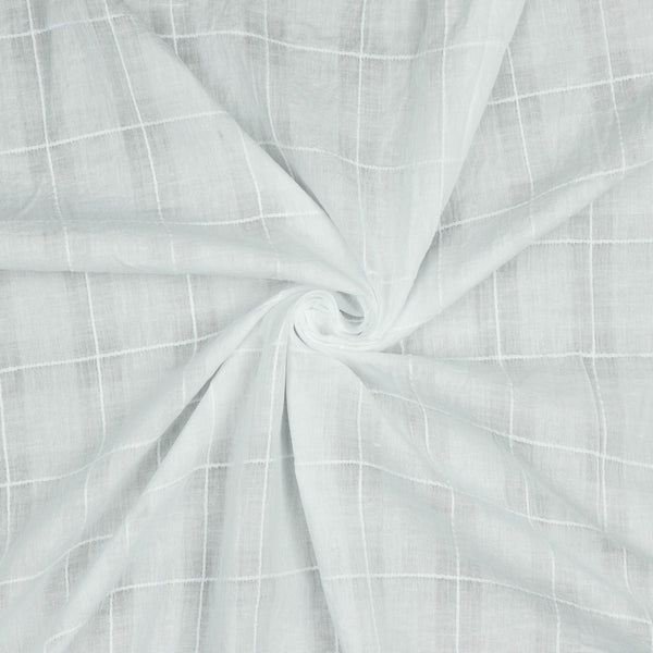 Dotty - voile coton à carreaux blanc (prix pour 10cm)
