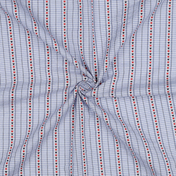 Jacquard de coton petits coeurs (prix pour 10cm)
