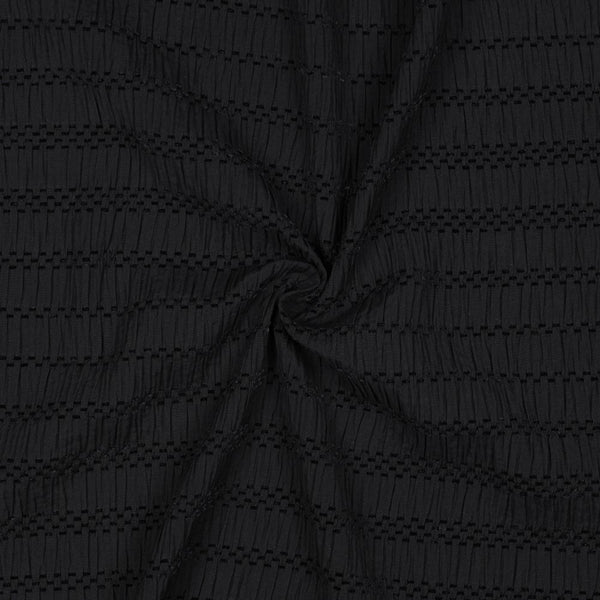 Seer sucker stripe - Noir  (prix au 10cm)