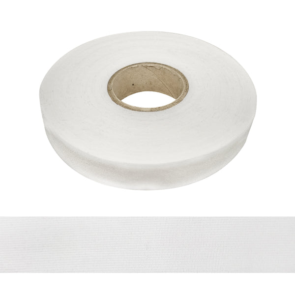 Bobine de 50m de support droit fil pour le Jersey - 20mm en blanc et noir (prix pour la bobine)