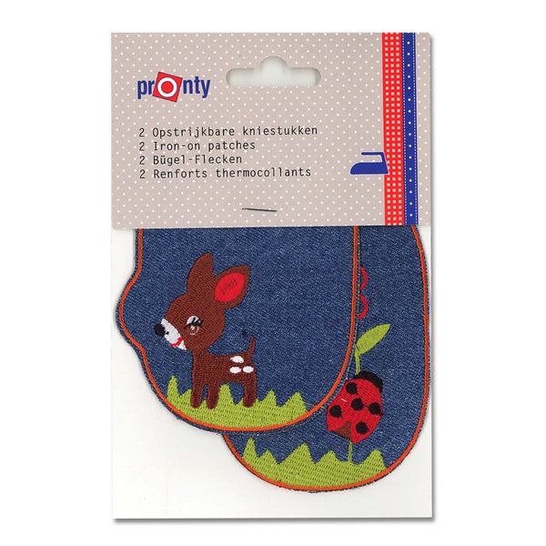 Renfort thermocollant - Coudière/genouillère jeans - Bambi et coccinelle (la paire)