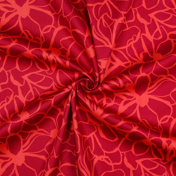 Coupon de 48cm de Satin de coton "Magnolia orange" créé par Nerida Hansen