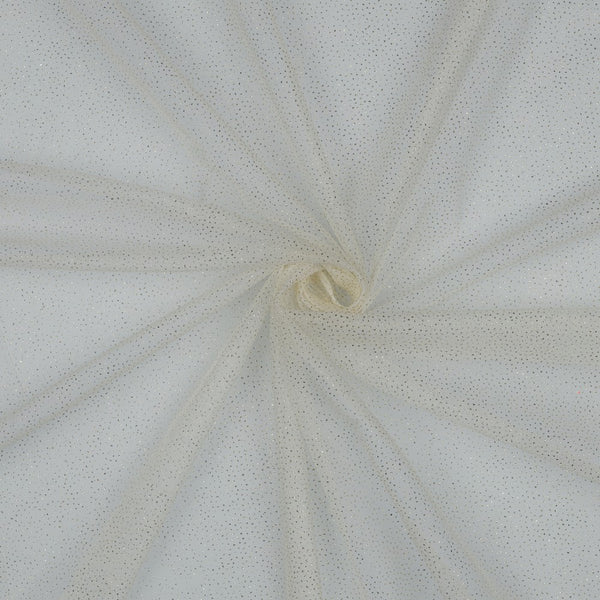 Royal tulle à paillettes de qualité supérieure - écru/doré - laize 150cm (prix au mètre)
