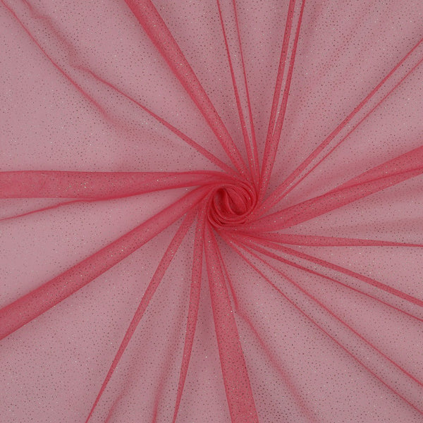 Royal tulle à paillettes de qualité supérieure - rose/doré - laize 150cm (prix au mètre)