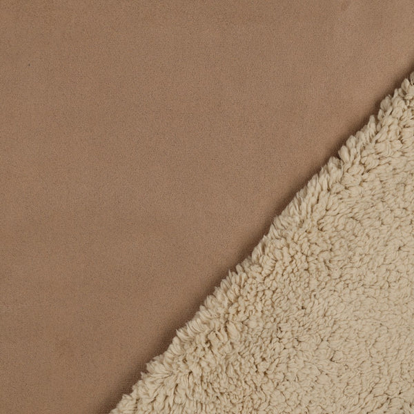Lammy - tissu doudou brun naturel certifié oeko-tex(prix pour 10cm)