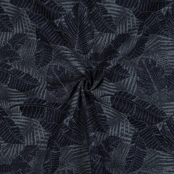 Superbe jacquard jeans indigo palma (prix pour 10cm)