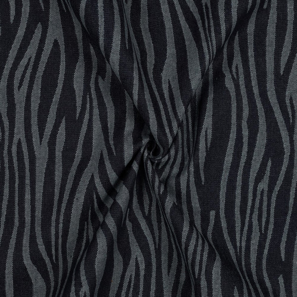Coupon de 76cm de Superbe jacquard jeans indigo zébrures