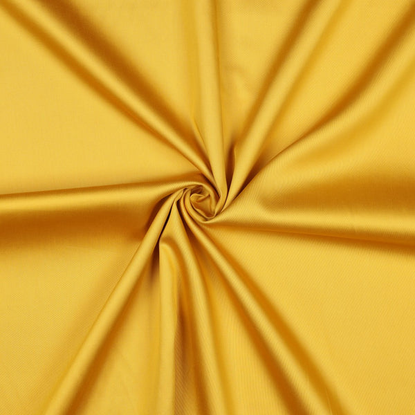 Satin 100% coton uni - Jaune bouton d'or certifié oeko-tex (prix pour 10cm)