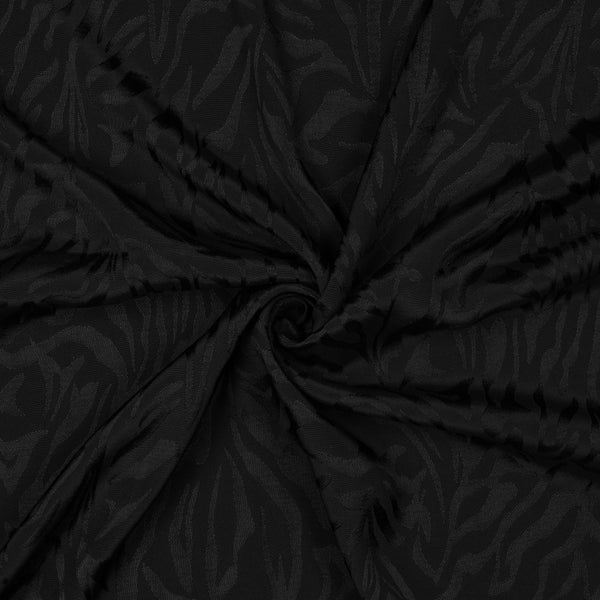 Viscose jacquard "tiger" noir (Prix pour 10cm)