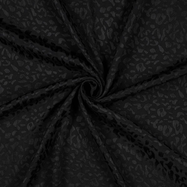 Viscose jacquard léo - noir (Prix pour 10cm)