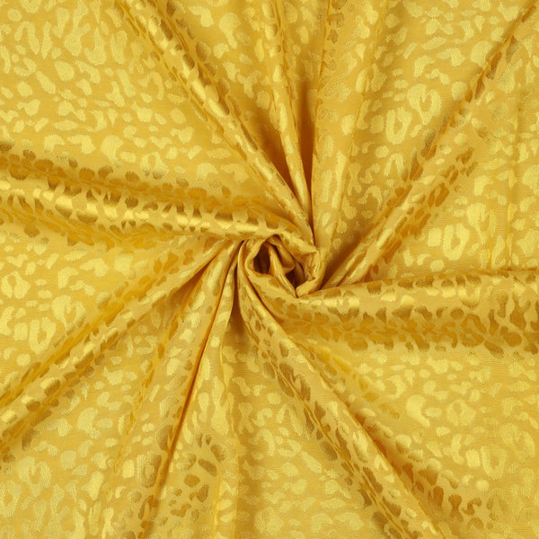 Viscose jacquard léo - citron (Prix pour 10cm)