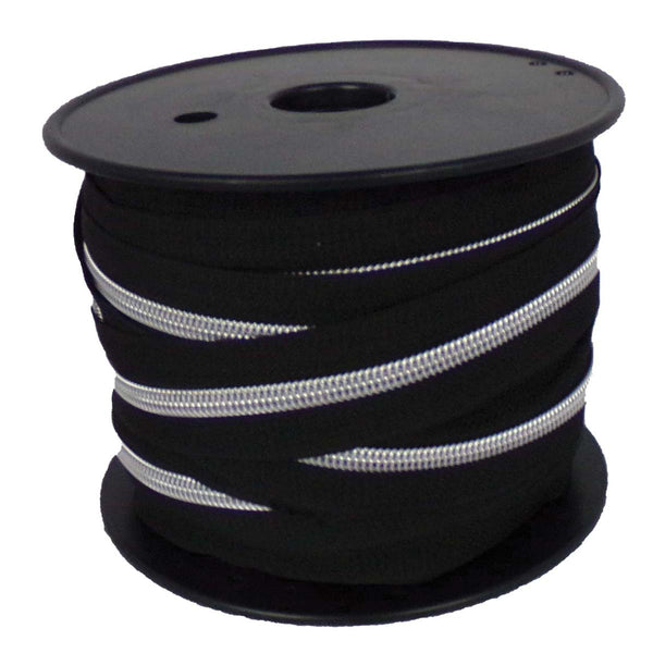 Fermeture éclair / tirette / zip au mètre taille 5mm - noir mailles argentées (prix pour un mètre avec 1 curseur)