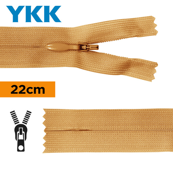YKK - zip invisible de 22cm - couleur moka 508 (prix à la pièce)