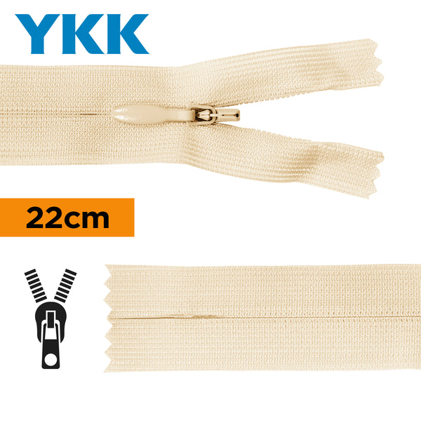 YKK - zip invisible de 22cm - couleur méduse  891 (prix à la pièce)