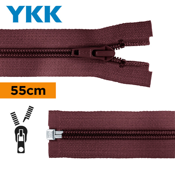 YKK - zip séparable spirale 55cm - couleur morgon 021 (prix à la pièce)