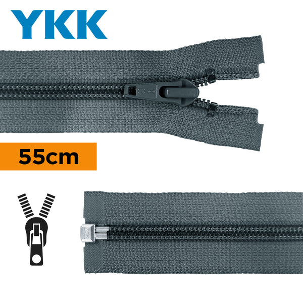 YKK - zip séparable spirale 55cm - couleur gris foncé 578 (prix à la pièce)