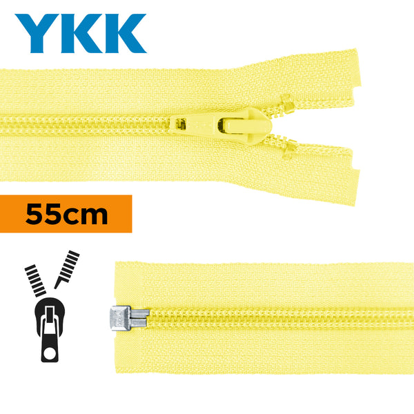 YKK - zip séparable spirale 55cm - couleur jaune pâle 503 (prix à la pièce)