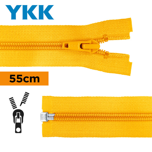 YKK - zip séparable spirale 55cm - couleur jaune intense 506 (prix à la pièce)