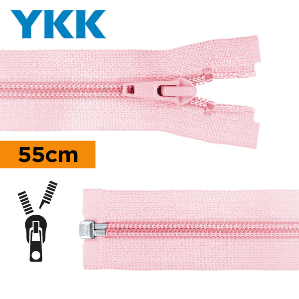 YKK - zip séparable spirale 55cm - couleur rose 513 (prix à la pièce)