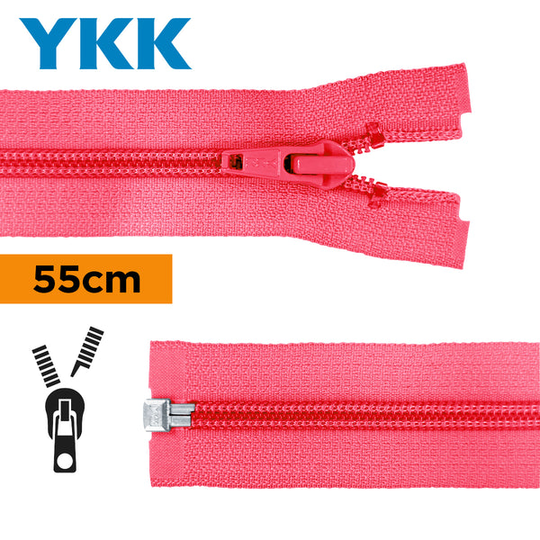 YKK - zip séparable spirale 55cm - couleur fuchsia 516 (prix à la pièce)
