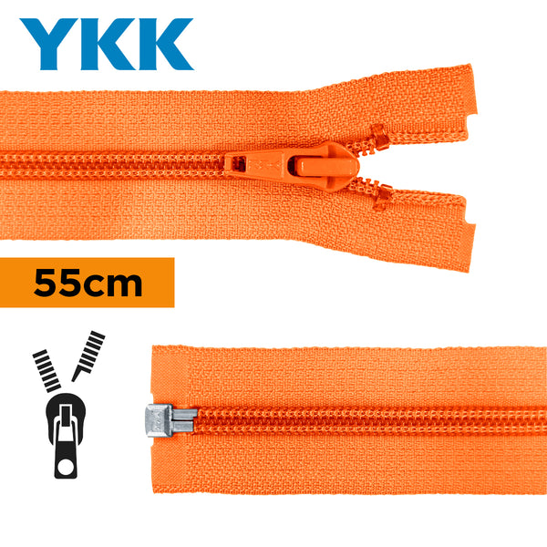 YKK - zip séparable spirale 55cm - couleur orange 523 (prix à la pièce)