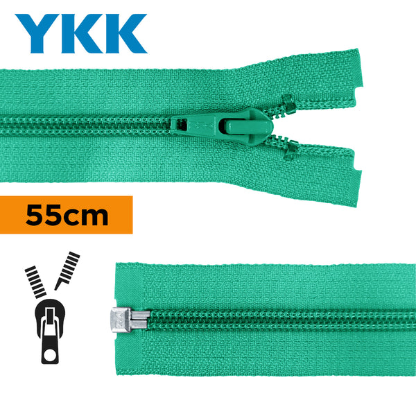YKK - zip séparable spirale 55cm - couleur vert paon 539 (prix à la pièce)