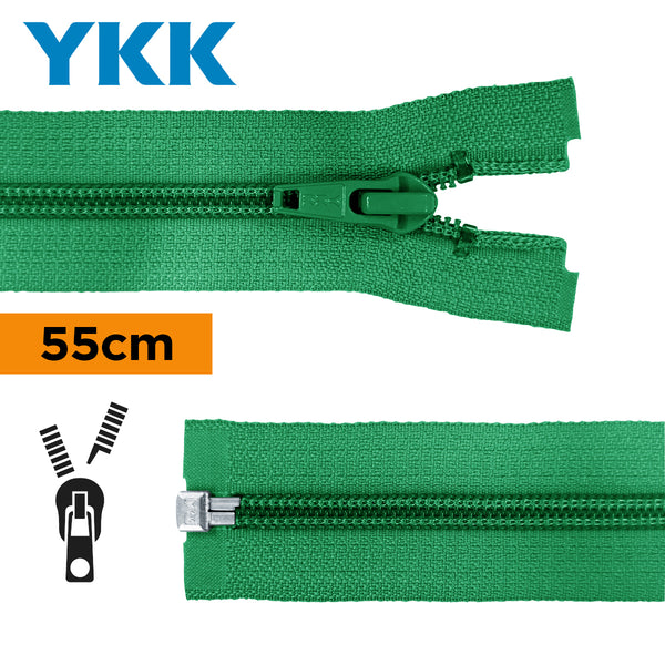 YKK - zip séparable spirale 55cm - couleur vert jungle 540 (prix à la pièce)